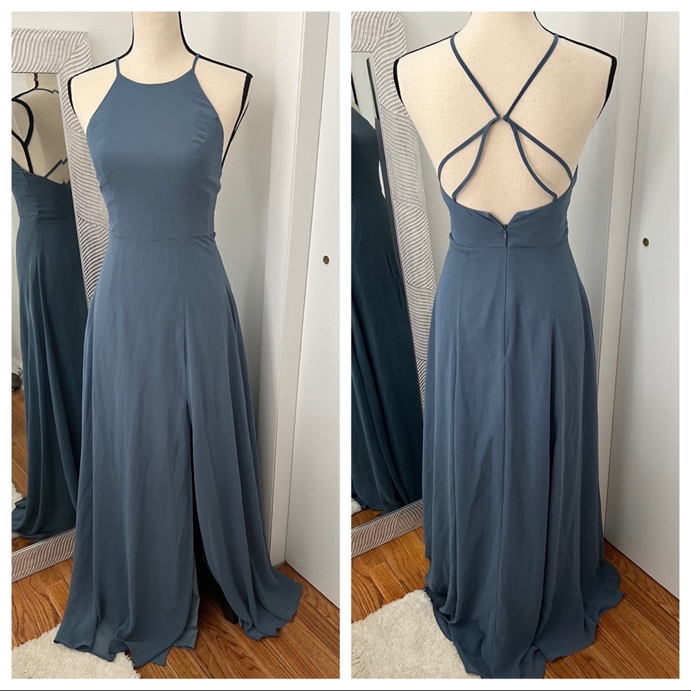 👰‍♀️ Jenny Yoo Slate Blue Bridesmaid Dress, Sz 2, Jenny Strappy Style, Prom